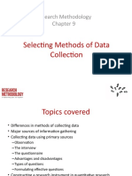 Selecting Methods of Data Collection: Research Methodology