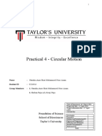 Practical 4 - Circular Motion: Foundation of Science School of Biosciences Taylor's University