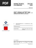 Ntc-Iso5529 Cereales y Legumbres Secas. Trigo. Determinacion Del Indice de Sedimentacion. Ensayo de Zeleny