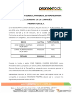 ACTA DE JUNTA GENERAL UNIVERSAL EXTRAORDINARIA - 24 Nov. 2016