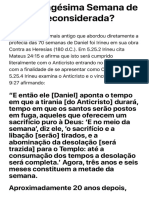 A Septuagésima Semana de Daniel Reconsiderada? - A Iniciativa