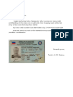 Authorization Letter For Credit Card