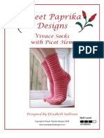 Sweet Paprika Designs: Vivace Socks With Picot Hem