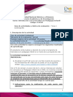 Guia de Actividades y Rúbrica de Evaluación Tarea 1 - Autobiografía