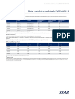 Metal Coated Structural Steels, EN10346:2015: General Product Description Mechanical Properties