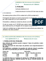 Taller 3. Ejercicios de Aplicación 5. y 6. Casos de Maximización y Minimización. Modelo