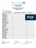 Attendance Sheet: Eugenio P. Perez National High School