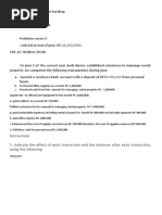 Instructions 1. Indicate The Effect of Each Transaction and The Balances After Each Transaction, Using The Following