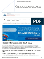 Becas Internacionales MESCYT 2021-2022 - MESCyT