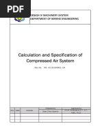 Calculation and Specification of Compressed Air System: Design Iv Machinery System Department of Marine Engineering