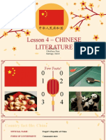 Lesson 4 - CHINESE Literature: Members: Cabelleza, Riza Santiago, David