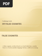 Or False Cognates: Confusing Words