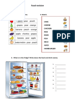 Food Revision: 1.circle The Correct Name. 2. Match