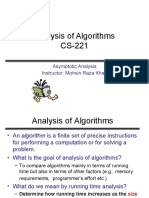 Analysis of Algorithms CS-221: Asymptotic Analysis Instructor: Mohsin Raza Khan