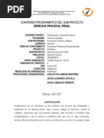 Contenido Programatico (Procesal Penal)