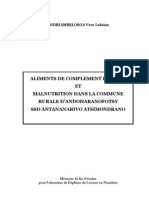 Aliments de Complément Précoce Et Malnutrition Dans La Commune Rurale D'andoharanofotsy SSD Antananarivo Atsimondrano (ANDRIAMBELOSOA Vero Lalaina-INSPC/2006)