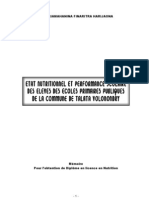 Etat Nutritionnel Et Performance Scolaire Des Élèves Des Écoles Primaires Publiques de La Commune de Talata Volonondry (RANDRIAMAHANINA Finaritra Harijaona-INSPC/2007)