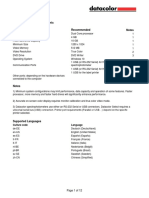 Datacolor PAINT v.2.X: System Minimum Requirements Component Recommended Notes