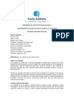 Informe de Atención Psicologica