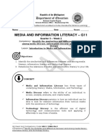 Media and Information Literacy - G11: Quarter 3 - Week 2