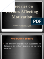 Theories On Factors Affecting Motivation: Prepared By: Jenny Jane F. Perez Rolando Jose Ramos