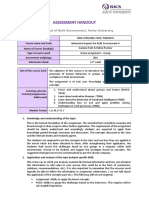 Assessment Handout: RICS School of Built Environment, Amity University