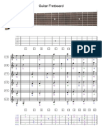 Guitar Fretboard: 1 / E 2 / B 3 / G 4 / D 5 / A 6 / E