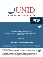 Cremas Cutáneas, Protectoras, Limpiadoras, Anti-Age Elaboración de Cremas de Manos. - Parte 2 Semana 13