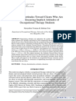 Prejudicial Attitudes Toward Clients Who Are Obese: Measuring Implicit Attitudes of Occupational Therapy Students