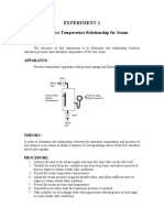 Experiment-1: Pressure-Temperature Relationship For Steam