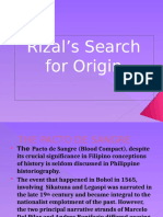 Rizal's Search For Origin