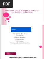 Heritability, Genetic Advance, Genotype - Environment Interaction