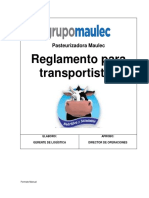 Reglamento para Transportistas