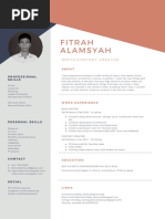 Blue and Brick Red Geometric Modern Resume - 2