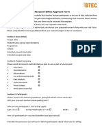 Research Ethics Approval Form: Section 1: Basic Details