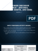 Consumer Decision Models - (Nicosia, Howard-Sheth, and Ekb) : Module - 2