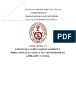 Estudio de Los Procesos de Admisión y Formación de La Mezcla Del Motor Diesel de Aspiración Natural