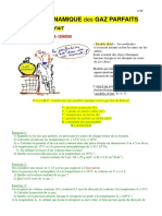 THERMODYNAMIQUE Des GAZ PARFAITS