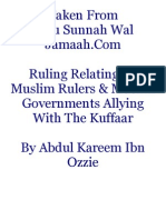 Ruling Relating To Muslim Rulers & Muslim Governments Allying With The Kuffaar