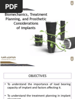 Biomechanics, Treatment Planning, and Prosthetic Considerations of Implants