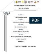 Investigación de La Unidad IV Líneas de Espera. Investigación de Operaciones