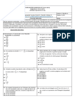 Evaluación Sumativa Matemática Fracciones