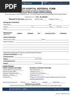 Butler Hospital Referral Form: Request For Services