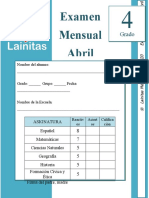 Abril - 4to Grado - Examen Mensual (2019-2020)