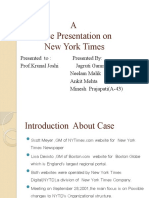 A Case Presentation On New York Times