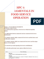 Fundamentals of Food Service Operation