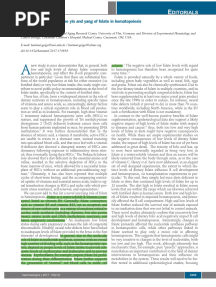 Balance Your Folate or The Yin and Yang of Folate in Hematopoiesis