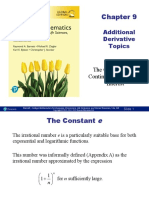 Additional Derivative Topics: Section 1 The Constant e and Continuous Compound Interest