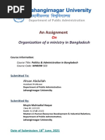 An Assignment On Organization of A Ministry in Bangladesh