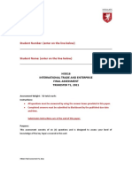 Student Number: (Enter On The Line Below) : HI5016 International Trade and Enterprise Final Assessment TRIMESTER T1, 2021